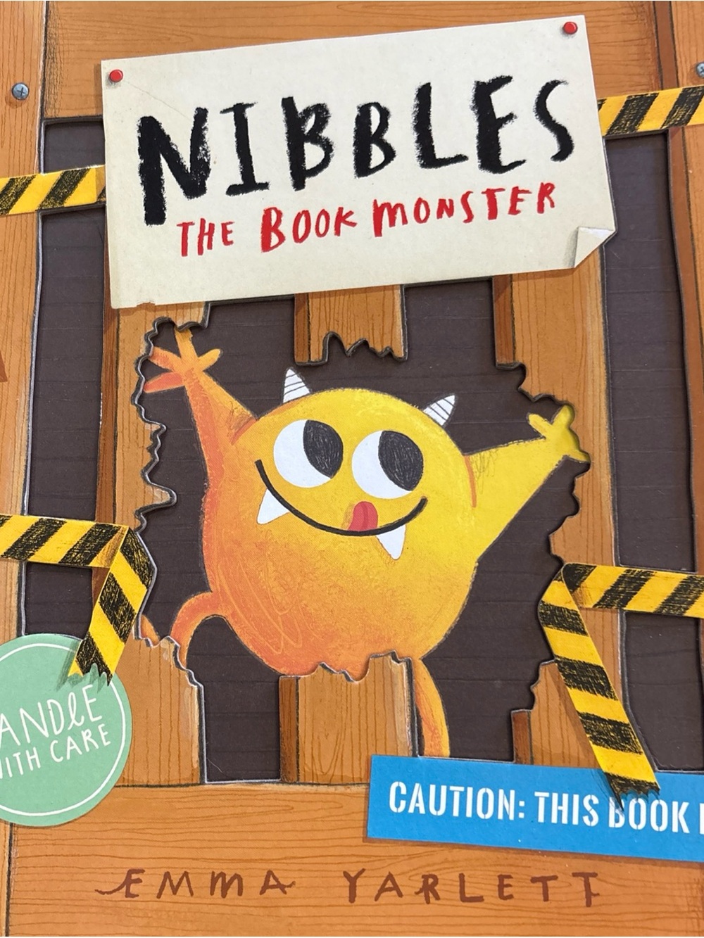 Scholastic Nibbles The Book Monster Yellow and Black Cover Art Pop up